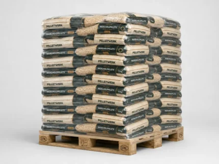 Pellet di legno ENplus A1 6 mm · pallet completo 990 kg (66 × 15 kg)
